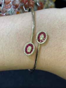 Ruby Diamond Bypass Bangle