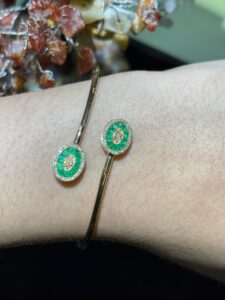 Emerald Diamond Bypass Bangle