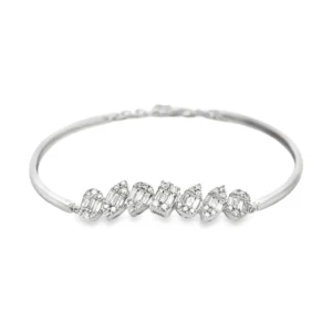 Diamond Cluster Bangle Bracelet