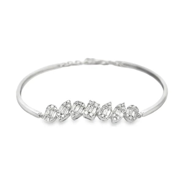 Diamond Cluster Bangle Bracelet