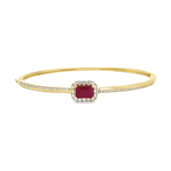 Emerald Gemstone Halo Bangle