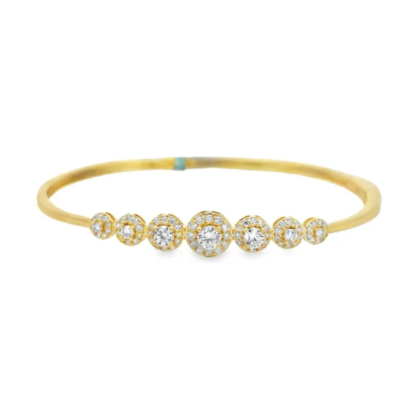 Halo Diamond Bangle Bracelet
