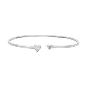 Heart Diamond Open Bangle