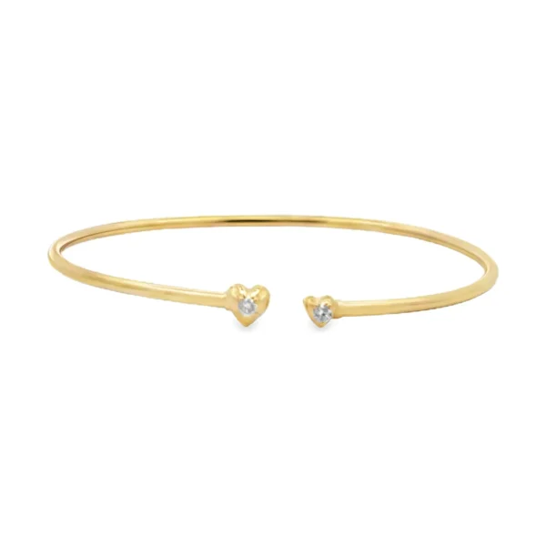 Heart Diamond Open Bangle