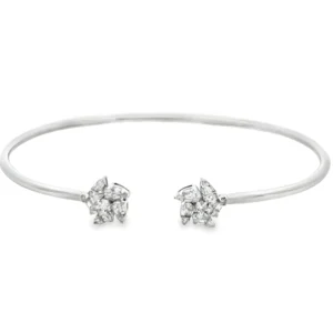 Floral Diamond Open Bangle