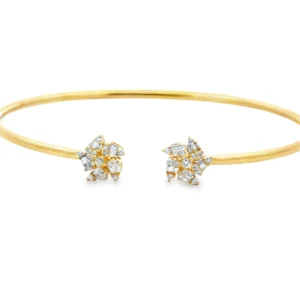 Diamond Floral Bangle Bracelet