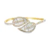 Leaf Diamond Bangle Bracelet