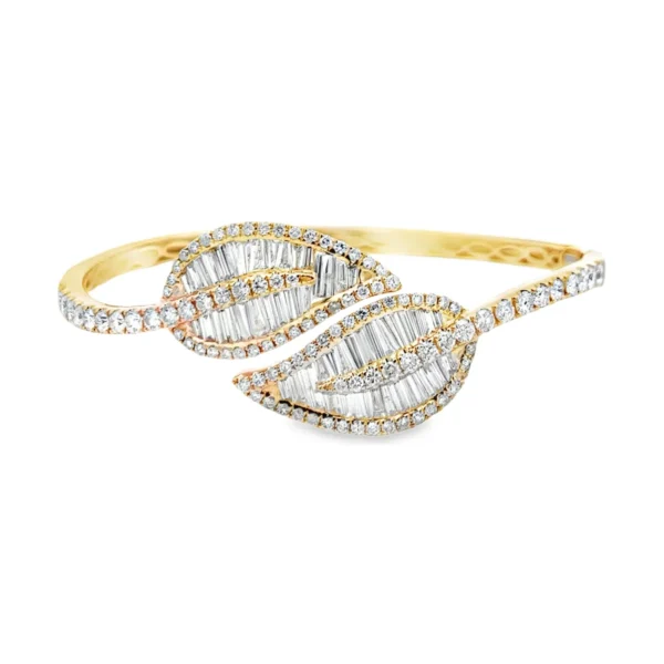 Leaf Diamond Bangle Bracelet