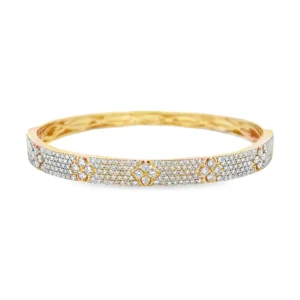 Diamond Floral Bangle Bracelet