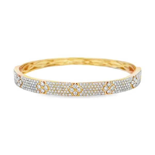 Diamond Floral Bangle Bracelet