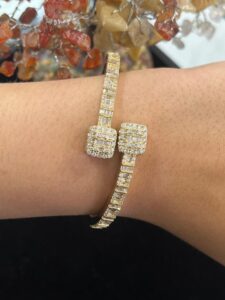 Baguette Diamond Bypass Bangle
