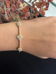 Geometric Diamond Bangle Bracelet