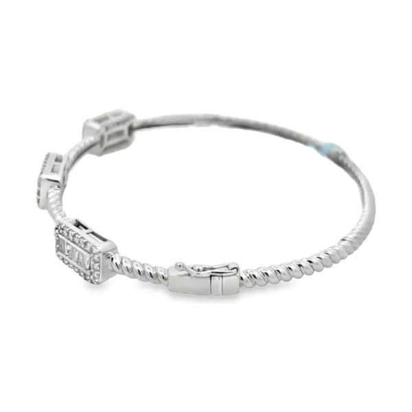 Diamond Station Bangle Bracelet