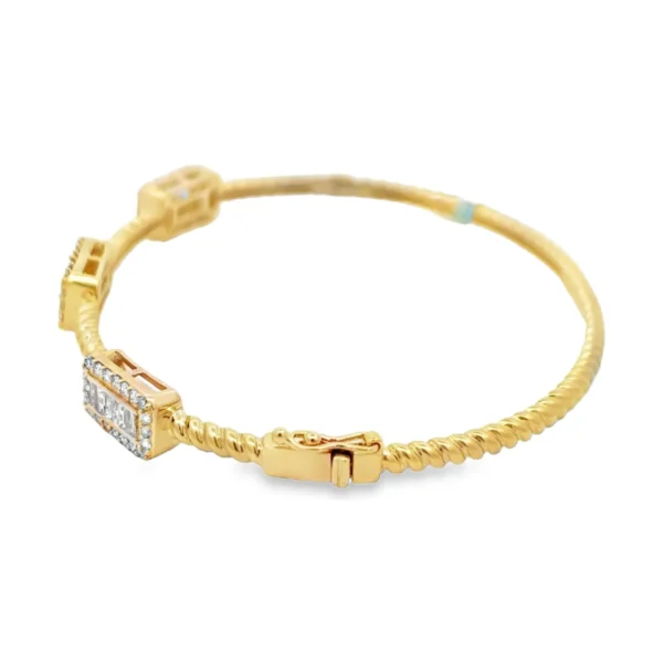 Twisted Diamond Bangle Bracelet