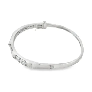 Diamond Station Bangle Bracelet