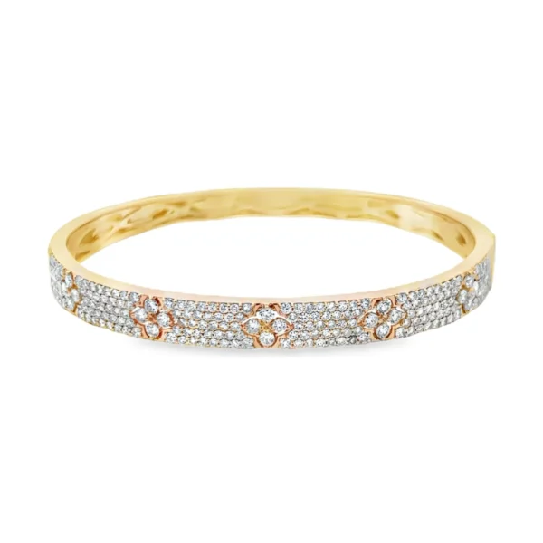 Diamond Floral Bangle Bracelet