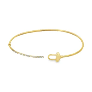 Diamond Hook Bangle Bracelet