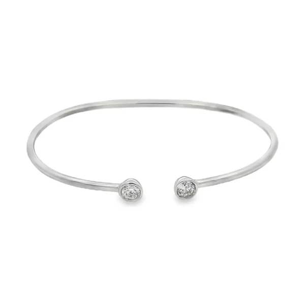 Bezel Diamond Open Bangle