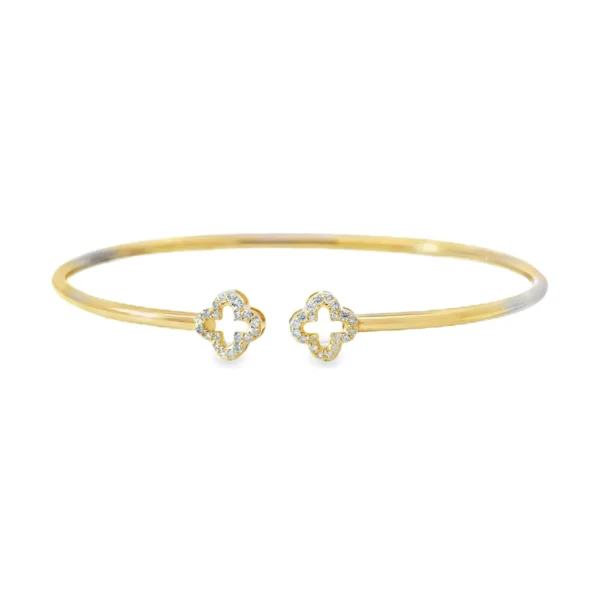 Clover Diamond Cuff Bangle