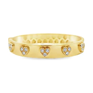 Heart Motif Diamond Bangle