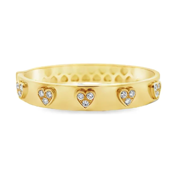 Heart Motif Diamond Bangle