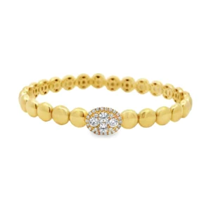 Beaded Diamond Cluster Bangle