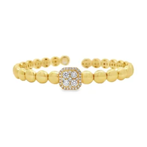 Diamond Halo Beaded Bangle