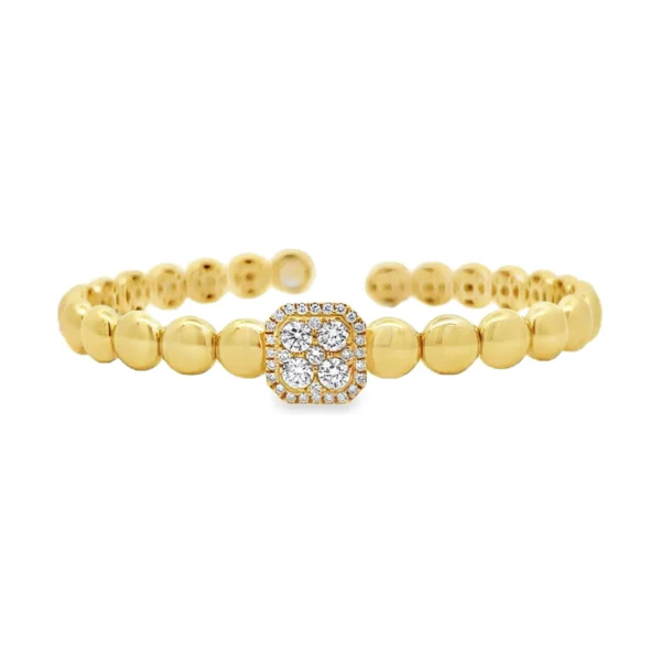 Diamond Halo Beaded Bangle