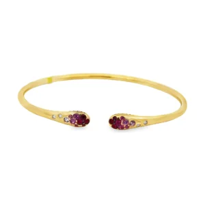 Open Gemstone Bangle Bracelet