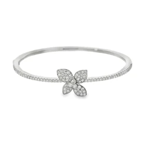 Diamond Flower Bangle Bracelet