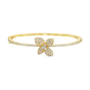 Diamond Floral Bangle Bracelet