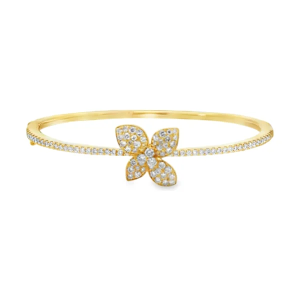 Diamond Floral Bangle Bracelet