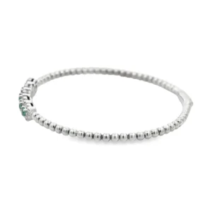 Emerald Diamond Beaded Bangle