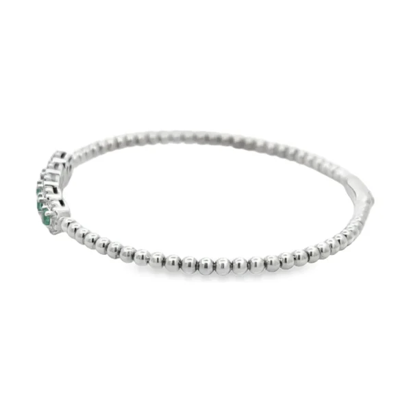 Emerald Diamond Beaded Bangle