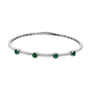 Emerald Diamond Bangle Bracelet