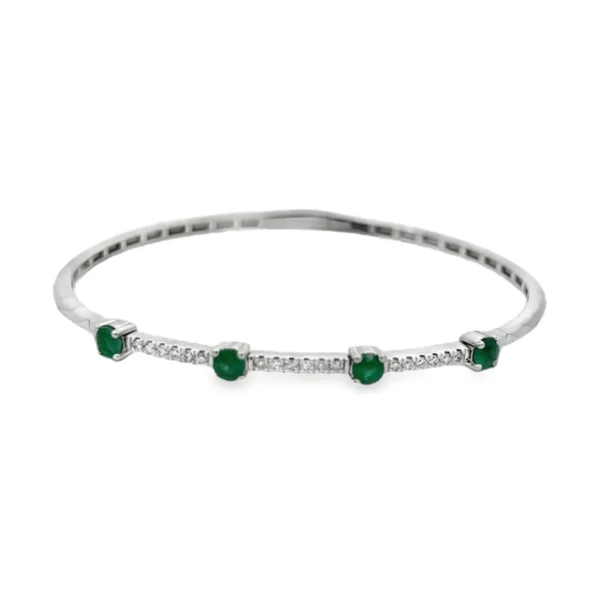 Emerald Diamond Bangle Bracelet