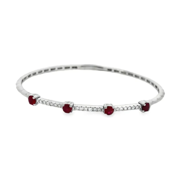 Ruby Diamond Bangle Bracelet