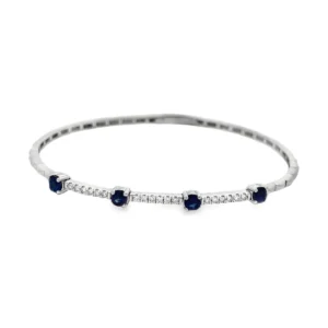 Sapphire Diamond Bangle Bracelet