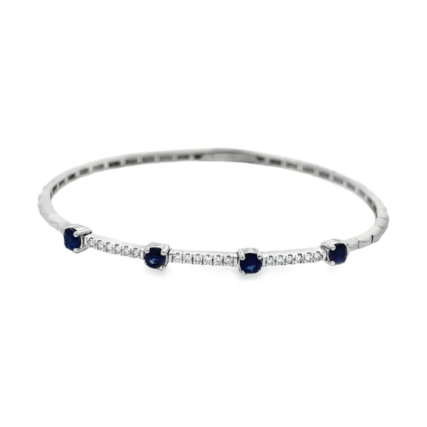 Sapphire Diamond Bangle Bracelet