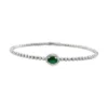 Emerald Diamond Halo Bangle