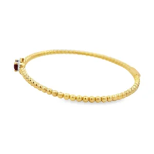 Beaded Ruby Bangle Bracelet
