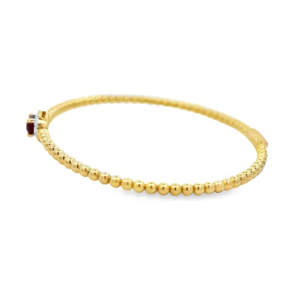 Beaded Ruby Bangle Bracelet