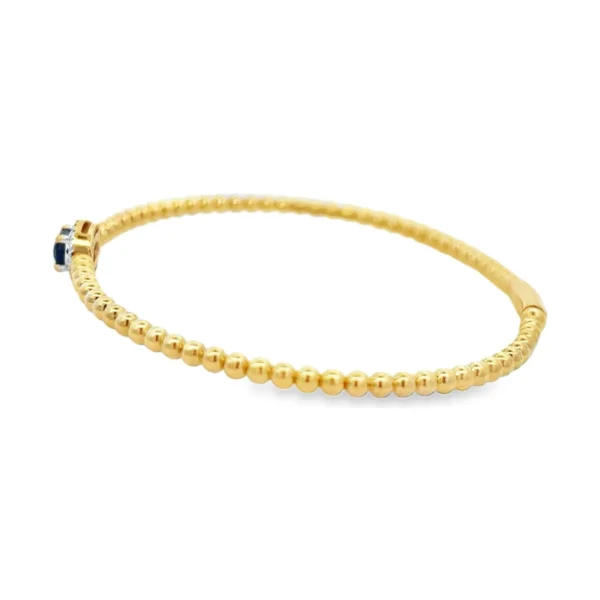 Beaded Gold Sapphire Bangle