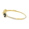 Floral Gemstone Bangle Bracelet