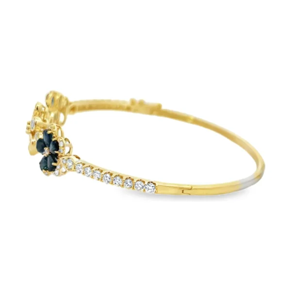 Floral Gemstone Bangle Bracelet