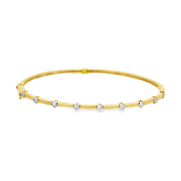 Diamond Station Bangle Bracelet