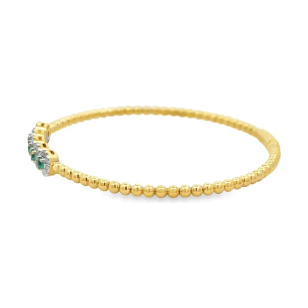 Beaded Emerald Bangle Bracelet