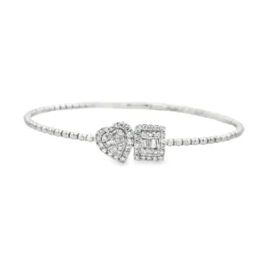 Diamond Heart Motif Bangle