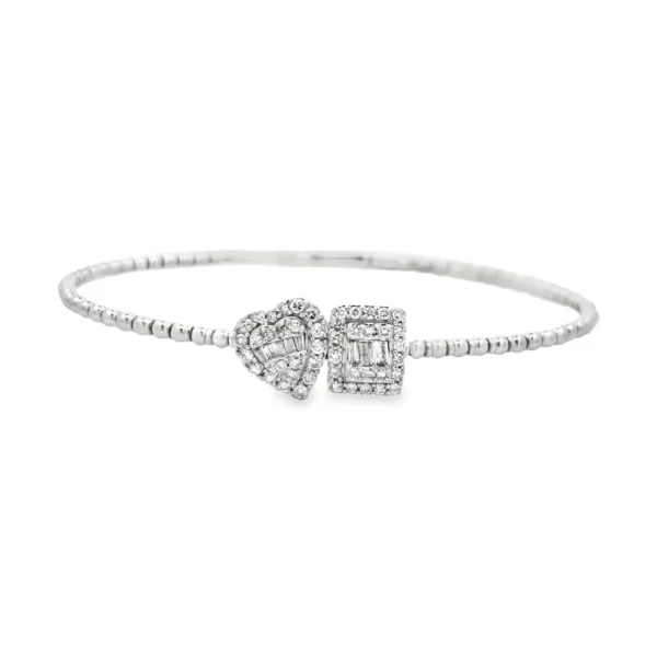 Diamond Heart Motif Bangle
