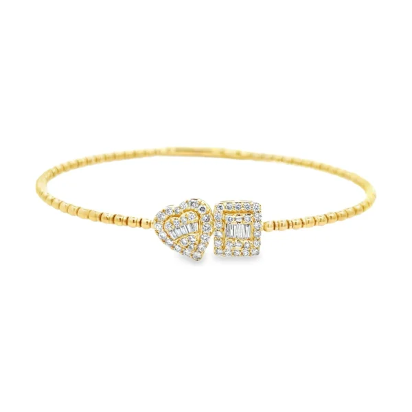 Heart Motif Diamond Bangle
